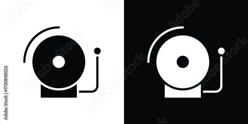 School bell icon line style. Graphic design element vectors