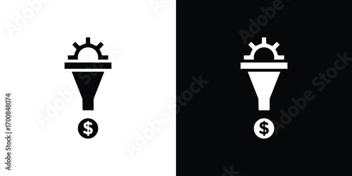 Sales funnel icon line style. Graphic design element vectors