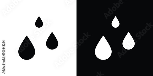 Raindrops icon line style. Graphic design element vectors