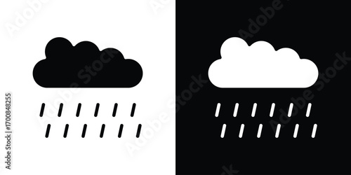 Rain icon line style. Graphic design element vectors