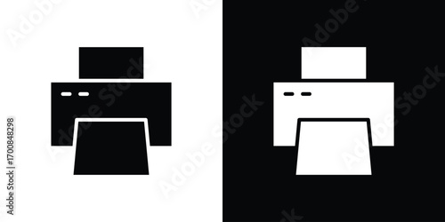 Print icon line style. Graphic design element vectors