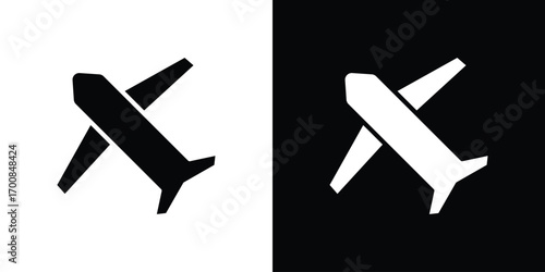 Plane icon line style. Graphic design element vectors