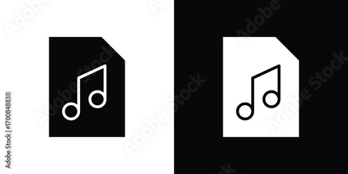 Music File icon line style. Graphic design element vectors