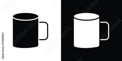 Mug icon line style. Graphic design element vectors