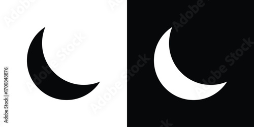 Moon icon line style. Graphic design element vectors