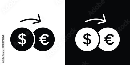 Money exchange icon line style. Graphic design element vectors