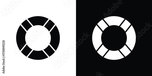 Life buoy icon line style. Graphic design element vectors