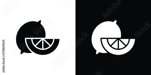 Lemon icon line style. Graphic design element vectors