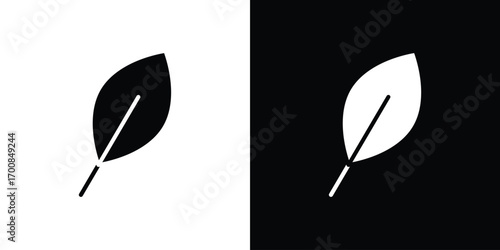 Leaf icon line style. Graphic design element vectors