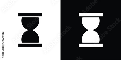 Hourglass end icon line style. Graphic design element vectors