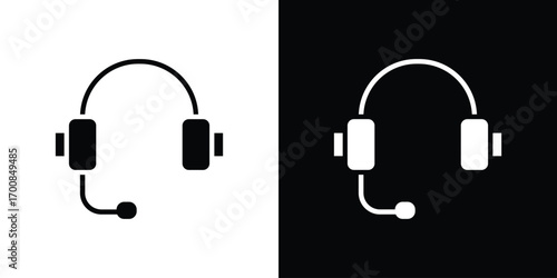 Headset icon line style. Graphic design element vectors