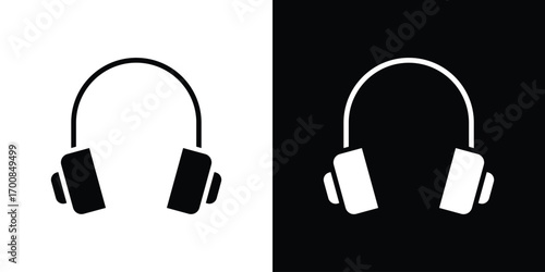 Headset icon line style. Graphic design element vectors
