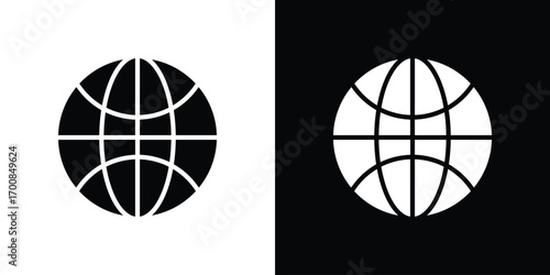 Globe icon line style. Graphic design element vectors
