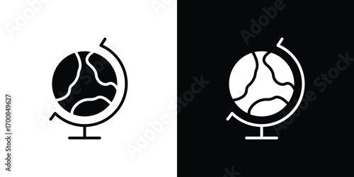 Globe icon line style. Graphic design element vectors