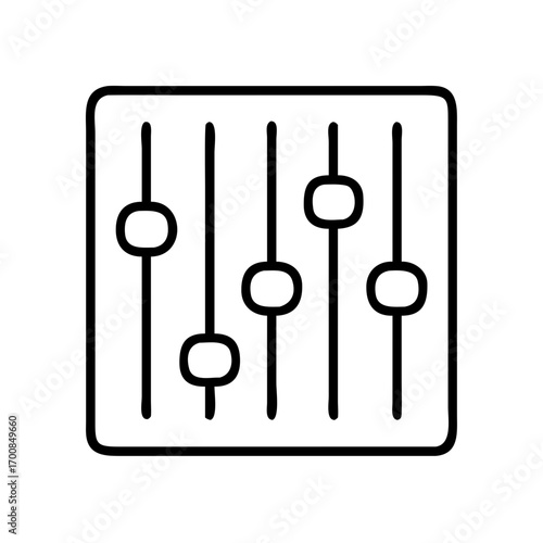 Audio mixer equalizer sound control panel music production dj studio console settings icon vector