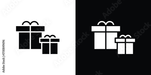 Gifts icon line style. Graphic design element vectors