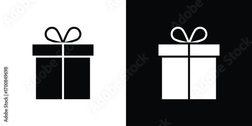 Gift icon line style. Graphic design element vectors