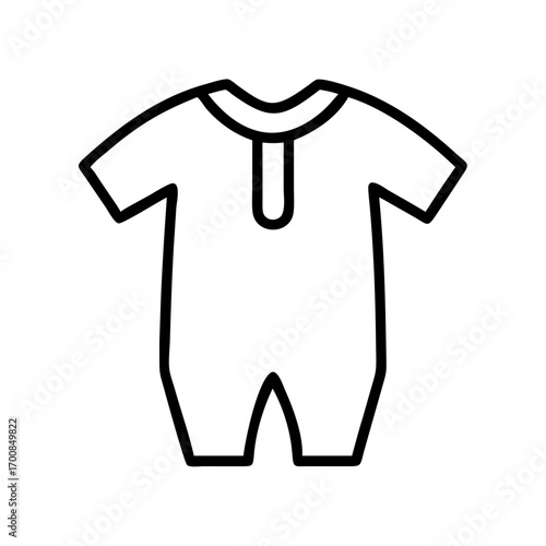 Baby romper bodysuit outline vector, infant onesie clothing apparel, newborn baby clothes fashion garment