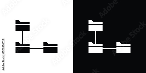 Folder tree icon line style. Graphic design element vectors