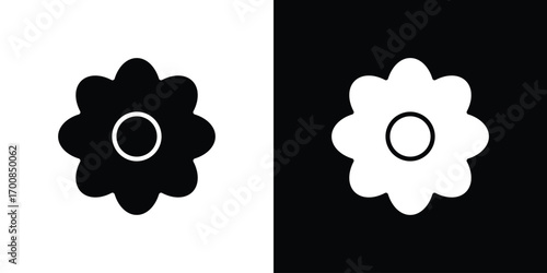 Flower icon line style. Graphic design element vectors