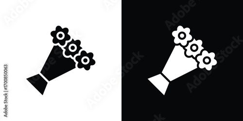 Flower bouquet icon line style. Graphic design element vectors