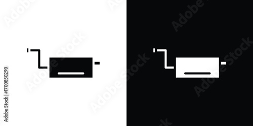 Exhaust pipe icon line style. Graphic design element vectors