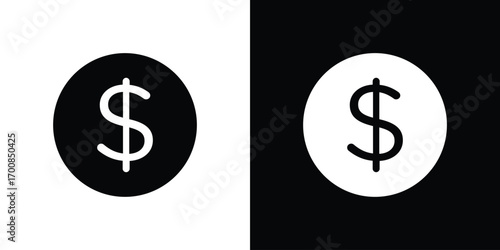 Dollar icon line style. Graphic design element vectors