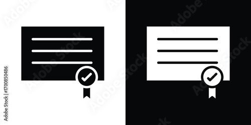 Diploma icon line style. Graphic design element vectors