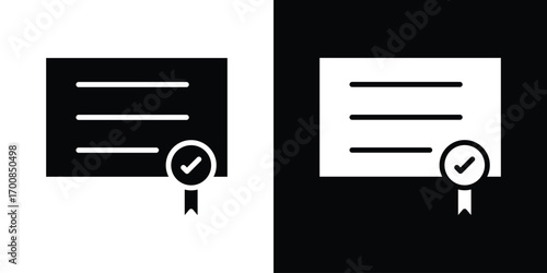 Diploma icon line style. Graphic design element vectors