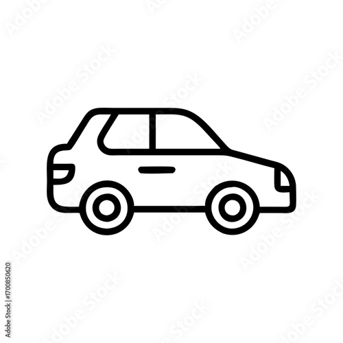 Find a simple car icon vector graphic for automotive design and transportation projects online now