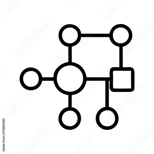 Network diagram icon vector illustration representing connection node and structure concept design 90