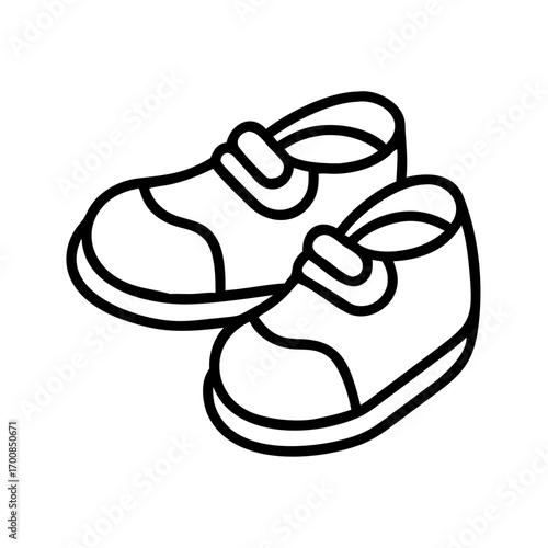 Find adorable baby shoes vector outline illustration for your next project or design needs today