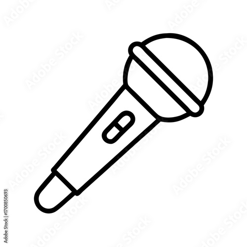 Microphone vector icon for podcasting singing karaoke recording audio and broadcasting equipment