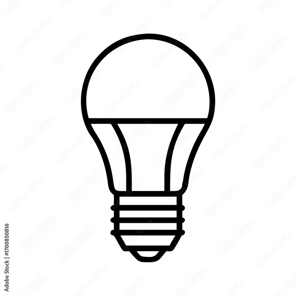 Obraz premium Led light bulb vector illustration, energy efficient lighting solution for modern home decor design