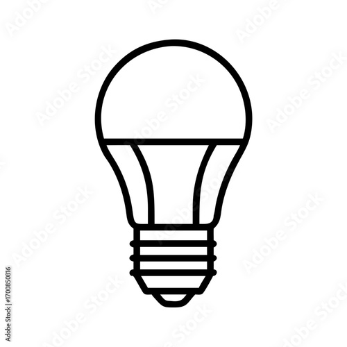 Led light bulb vector illustration, energy efficient lighting solution for modern home decor design
