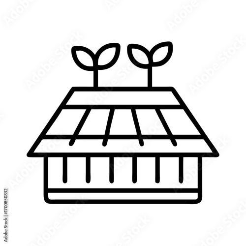 Isolated greenhouse icon vector illustration of a plant house for growing vegetables and fruits