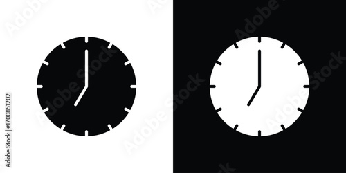 Clock seven icon line style. Graphic design element vectors