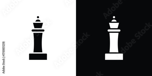Chess queen icon line style. Graphic design element vectors