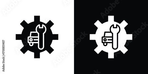 Car mechanic icon line style. Graphic design element vectors