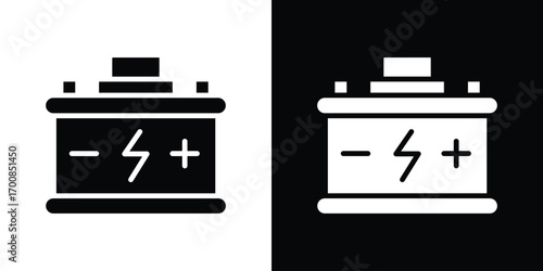 Car battery icon line style. Graphic design element vectors