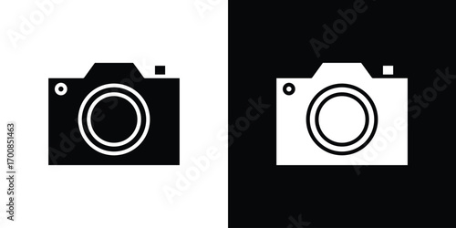 Camera icon line style. Graphic design element vectors