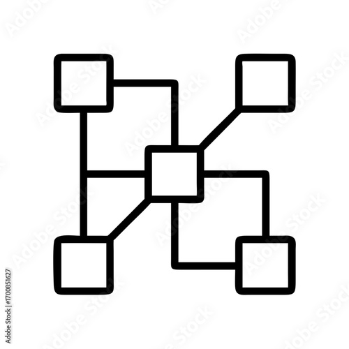 Network diagram icon vector illustration for data connection and communication design element concept