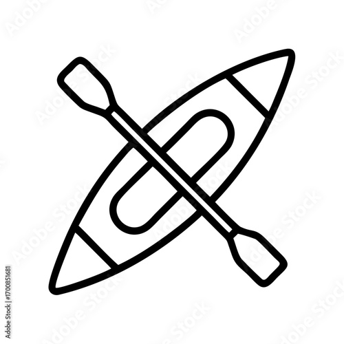 Kayak vector illustration for water sports and outdoor recreation activities adventure design template