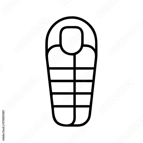 Sleeping bag icon vector illustration for camping gear and outdoor adventure equipment design needs