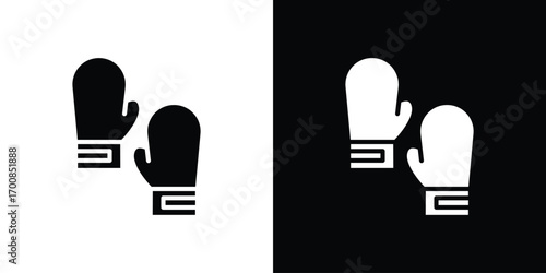 Boxing glove icon line style. Graphic design element vectors