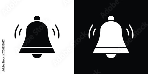 Bell ring icon line style. Graphic design element vectors