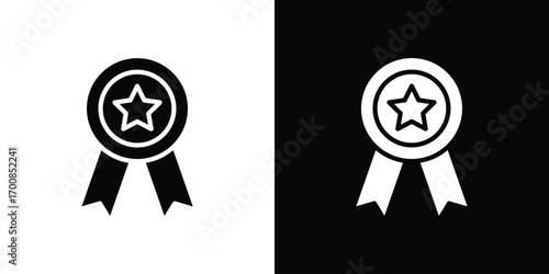 Badge icon line style. Graphic design element vectors