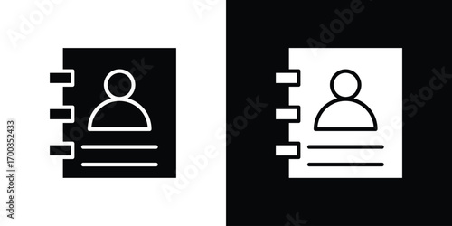 Address book icon line style. Graphic design element vectors