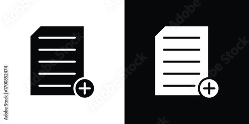 Add document icon line style. Graphic design element vectors