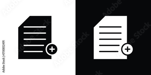 Add document icon line style. Graphic design element vectors